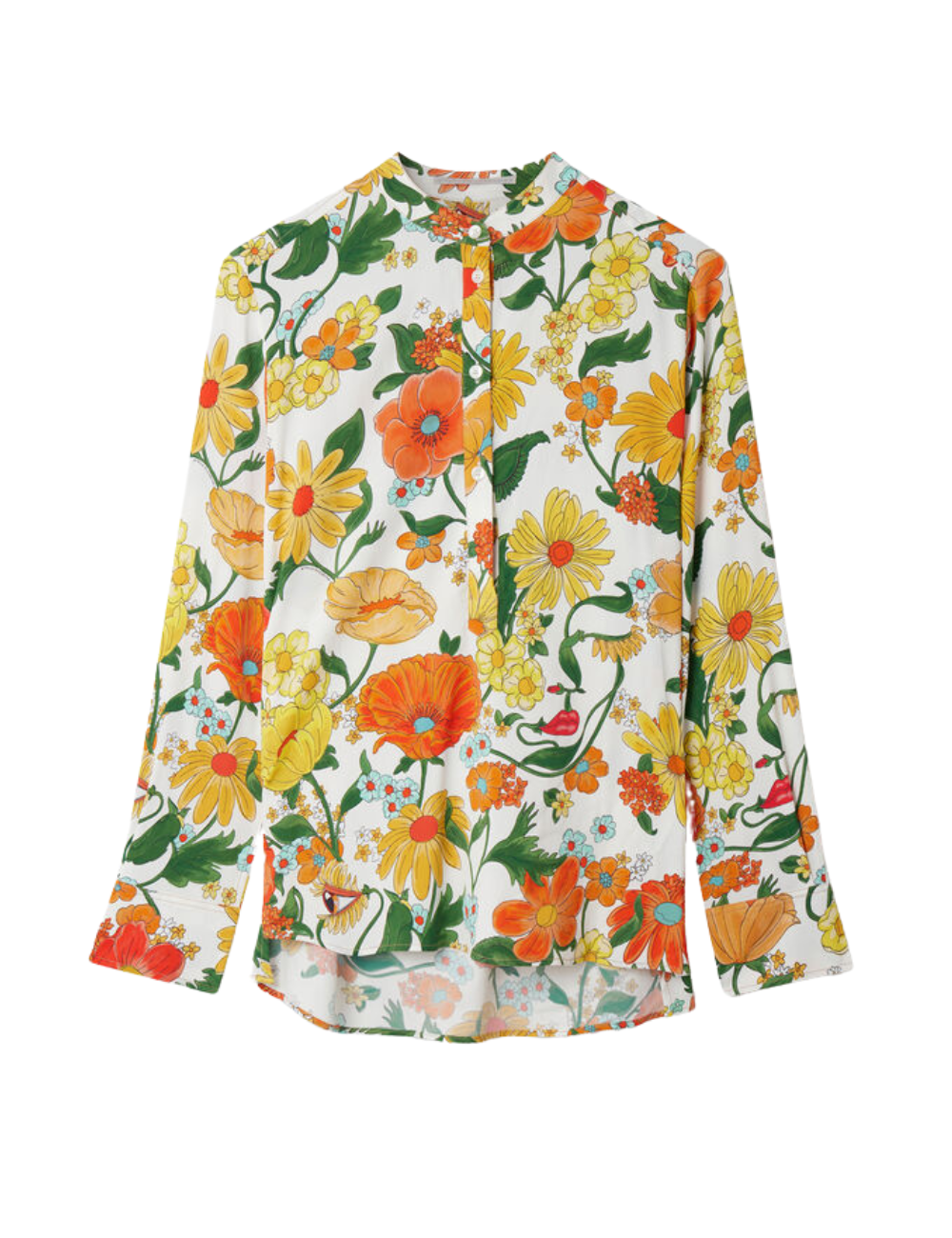 CHEMISE SANS COL À IMPRIMÉ LADY GARDEN