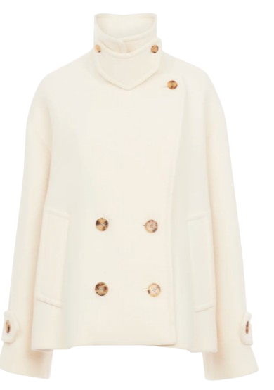 Manteau court oversize en laine