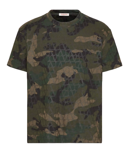 T-SHIRT EN COTON AVEC IMPRIMÉ CAMOUFLAGE TOILE ICONOGRAPHE